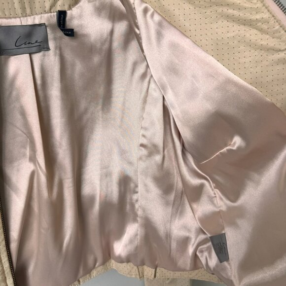 Line the Label 100% Lambskin Leather Biker Style Jacket - Picture 11 of 13